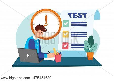 A High School Student Prepares For A Standardized Test.