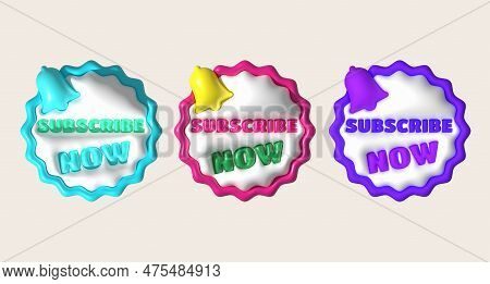 3d Illustration Subscribe Icon. Subscribe Button. 3d Element.