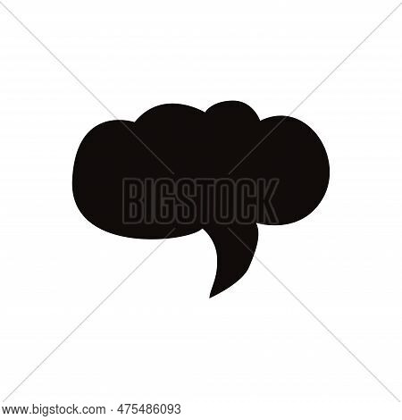 Black Empty Message Bubble On White Background Vector Illustration