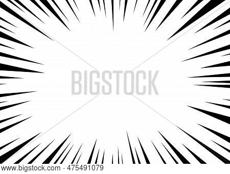 Manga Speed Burst Frame. Radial Anime Speed Lines. Crash Zoom Effect For Comic Book. Radial Lines Ov