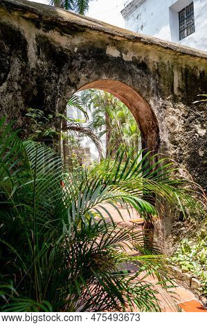 Grounds Of The Landmark Capilla San Pedro Claver In The Heart Of Old Cartagena, Columbia.