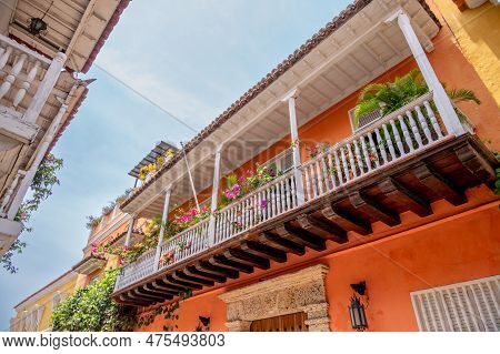 Cartagena, Columbia - March 31, 2023: Street Scenes In The Heart Of Old Cartagena, Columbia.