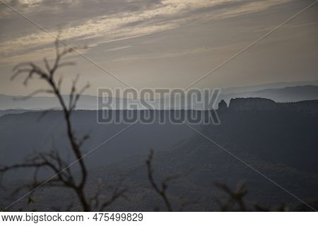 Collsacabra Mountains Landscape In Guilleries National Park In Catalonia