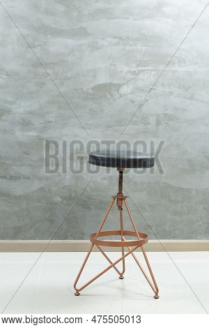 Multilevel Swivel Armchair Without Back; Photo On Gray Background