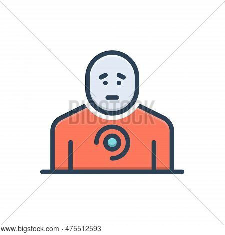 Color Illustration Icon For Median Midpoint Midway Center Average Man