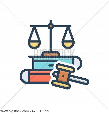 Color Illustration Icon For Legally Law-and-justice Constitutionally Lawfully Legitimately Justly Ju