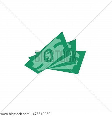 Us Dollar Stock Paper Bank Notes Icon Sign Business Finance Money Concept Vector Illustration