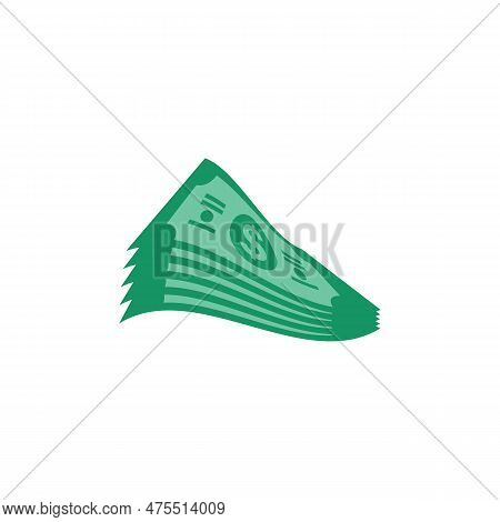 Us Dollar Stock Paper Bank Notes Icon Sign Business Finance Money Concept Vector Illustration