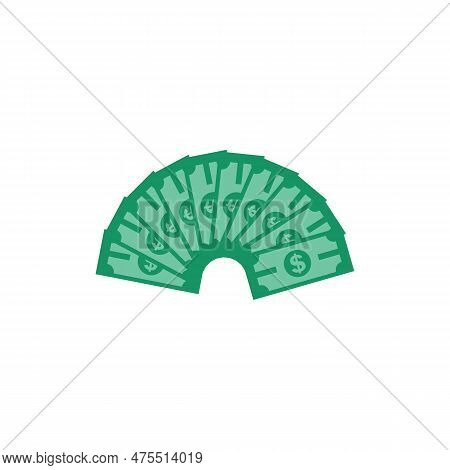 Us Dollar Stock Paper Bank Notes Icon Sign Business Finance Money Concept Vector Illustration