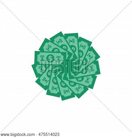 Us Dollar Stock Paper Bank Notes Icon Sign Business Finance Money Concept Vector Illustration