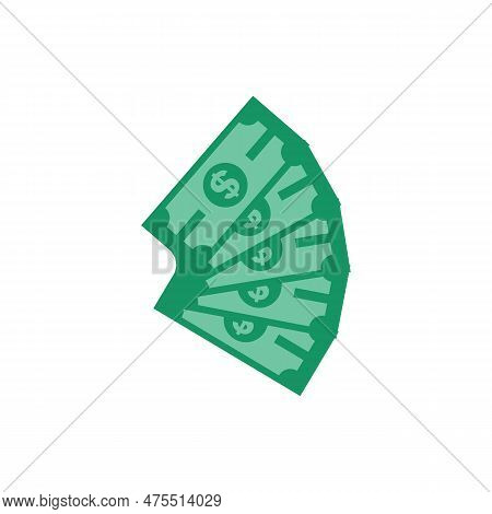 Us Dollar Stock Paper Bank Notes Icon Sign Business Finance Money Concept Vector Illustration