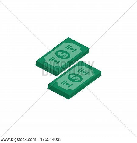 Us Dollar Stock Paper Bank Notes Icon Sign Business Finance Money Concept Vector Illustration