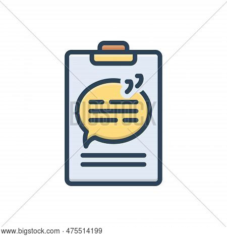 Color Illustration Icon For Remarkable Noticeable Quote Definition Quotation Mention Reference Dialo
