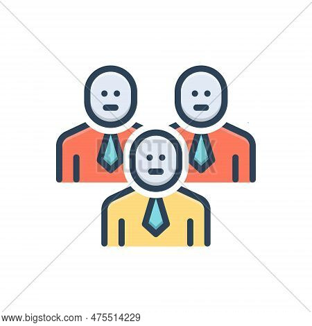 Color Illustration Icon For Employees Practician Worker Member Staff Laborer Personnel User Human