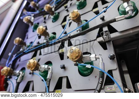 Bucharest, Romania - April 28, 2023: Details With Very High Pressure Equipment Inside A Romanian Fir