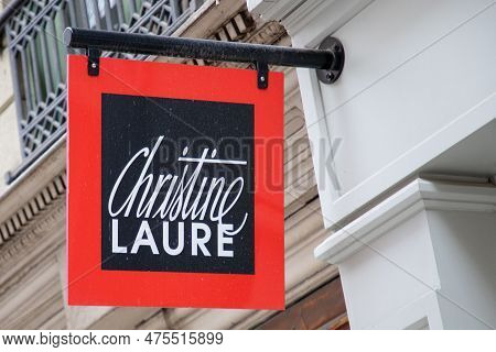Lyon , Aura France - 04 27 2023 : Christine Laure Logo Text And Brand Store Sign Of Shop Facade Chai