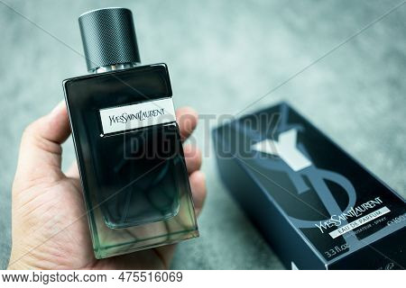 Samut Prakan, Thailand - April 29, 2023 : The Fragrance For Men By Yves Saint Laurent In 100ml Packs