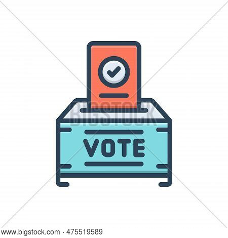 Color Illustration Icon For Votes Voting Polling Election Referendum Plebiscite Public-vote Confiden