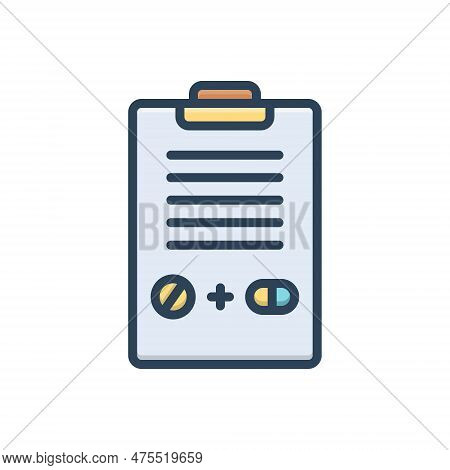 Color Illustration Icon For Herein Included Receipt Report Add Clipboard Chart Medical