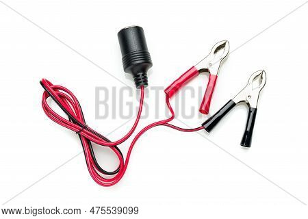 12 Volt Battery Terminal Clip-on Cigar Cigarette Lighter Power Socket Adapter Plug Car Boat Van For 