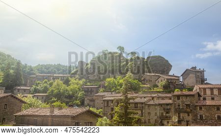 Rupit, A Medieval Village In The Middle Of Nature On Soft Sun Light, Catalonia, Osona.