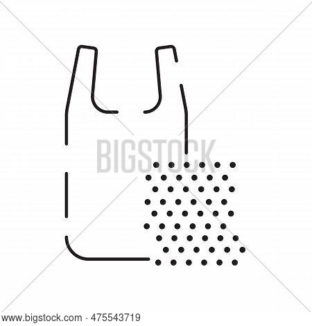 Flat Line Icon For Green Eco Packaging, Vector Illustration Of Recycle Material Mark Sign Shpping Ba