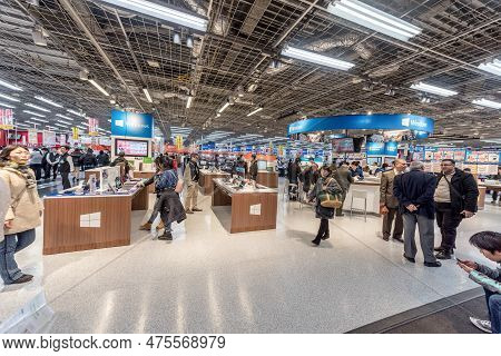 Tokyo, Japan - October 15, 2019: Akihabara District In Tokyo. Yodobashi Akiba Store Interior.