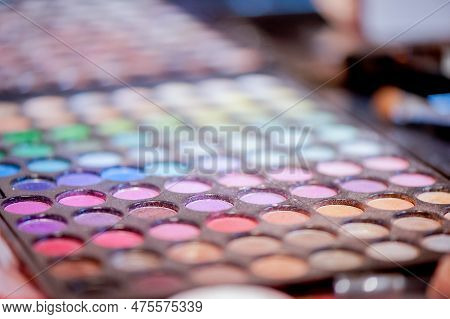 Makeup Pouder Set For Face. Colorful Palette.