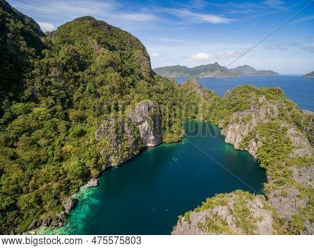 Big Lagoon In El Nido, Palawan, Philippines. Tour A Route And Place. Miniloc Island