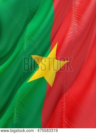 Burkina Faso National Flag Isolated On White Background.
