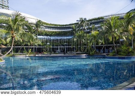 Johor Bahru, Malaysia- 28 Apr, 2023: View Of Forest City Water Park In Johor Bahru. Forest City Is A