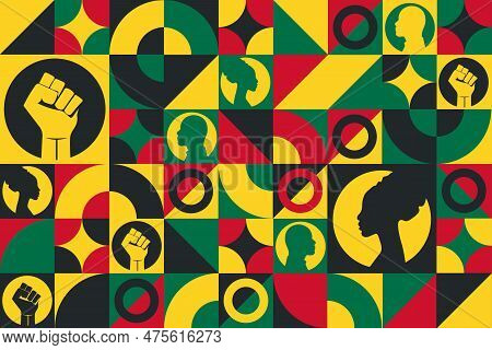 Juneteenth. Freedom Day. June 19. Seamless Geometric Pattern. Template For Background, Banner, Card,