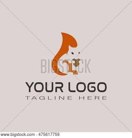 Squirrel Brand Logo Abstract Animal Art Design