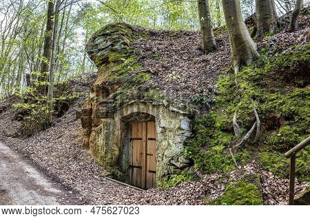 Old Beer Cellar At Pretzfeld In Franconian Switzerland, Bavaria In Germany