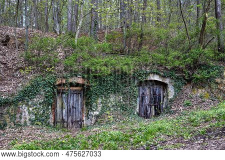 Old Beer Cellar At Pretzfeld In Franconian Switzerland, Bavaria In Germany