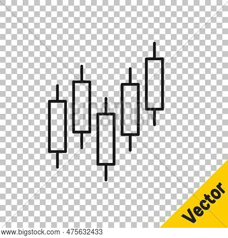 Black Line Browser With Stocks Market Growth Graphs And Money Icon Isolated On Transparent Backgroun