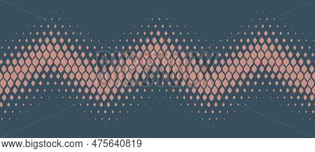 Boho Style Modern Halftone Vector Zigzag Form Endless Border Abstract Background. Half Tone Gypsy Sc