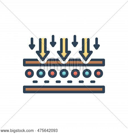Color Illustration Icon For Membrane Integument Based Textile Breathable Waterproof Layered Material