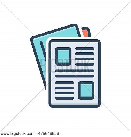 Color Illustration Icon For Publication Issue Puffery Publicity Display Dissemination Broadcasting N