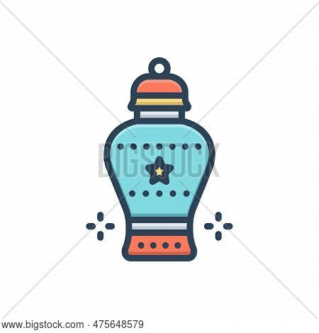Color Illustration Icon For Ceramic Pottery Pots Clayey Fictile Porcelain Earthenware Collection Vas