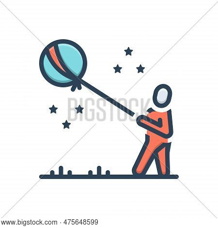 Color Illustration Icon For Anyway Anyhow Someway Somehow Holding-balloons At-any-rate Ballon Fly He