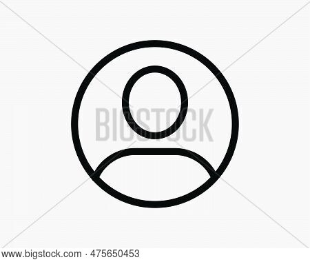 User Profile Line Icon. Login Account Member Character Avatar Person Round Symbol Sign. Thin Outline