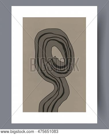 Abstract Minimalism Tortuous Stripes Wall Art Print. Printable Minimal Abstract Minimalism Poster. C