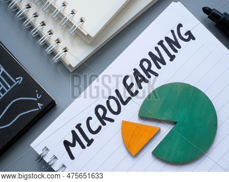 Notebook With An Inscription Microlearning And A Graph.