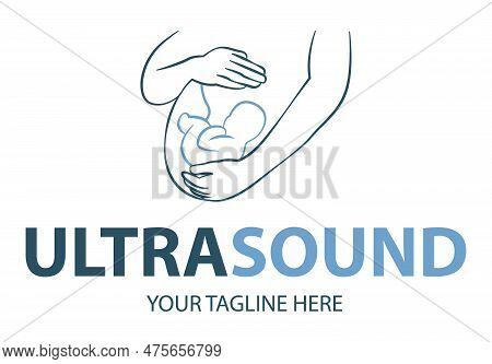 Ultrasound Diagnostics Logo. Medical Research, Gynecology Clinic, Polyclinics, Obstetrics And Hospit
