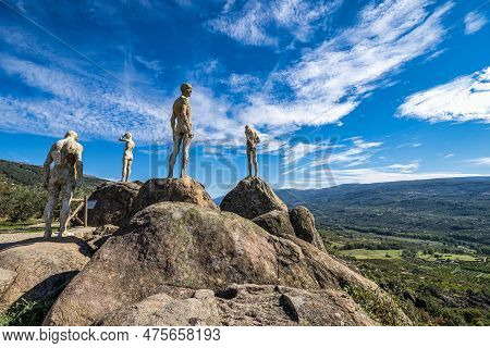 El Torno, Spain - Oct 10, 2022: Mirador De La Memoria, El Torno, Caceres, Spain. Monument In Memory 