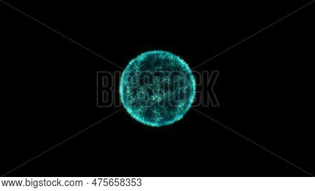 Abstract Sphere, Consisting Of Points. Futuristic Technology Space Style. Modern Science And Technol