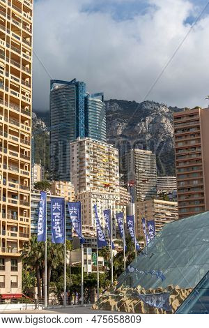Larvotto, Monaco, April 21st 2023:- A View Of The Grimaldi Forum, Located In The Beach Area Of Larvo