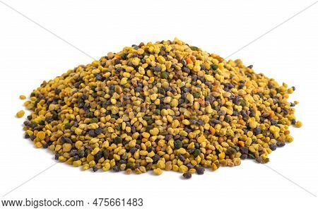 Bee Pollen Pile Isolated On White Background