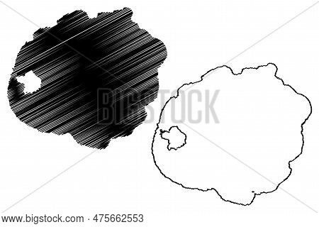 Lake Crater (united States, North America, Us) Map Vector Illustration, Scribble Sketch Map